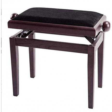 Gewa 130040 Deluxe Piano Bench, Matte Rosewood with Black Cover