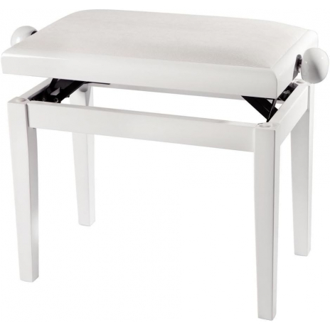Gewa 130030 Deluxe Piano Bench with Seat Cushion - High Gloss White